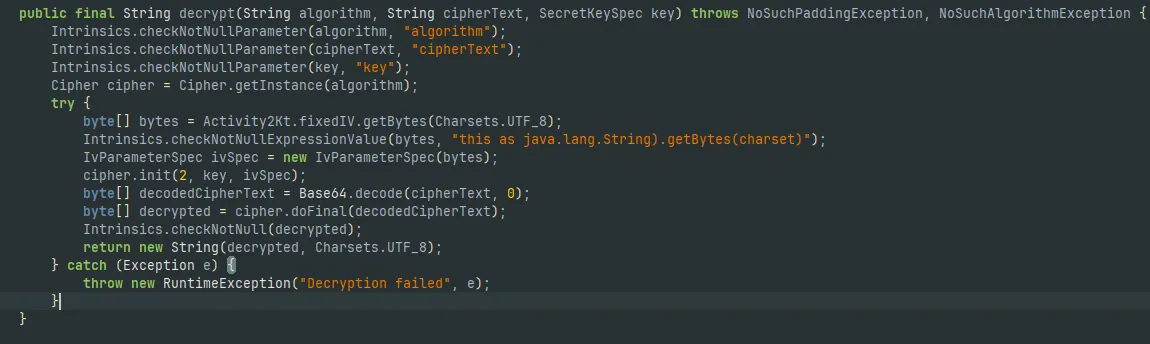 decrypt function